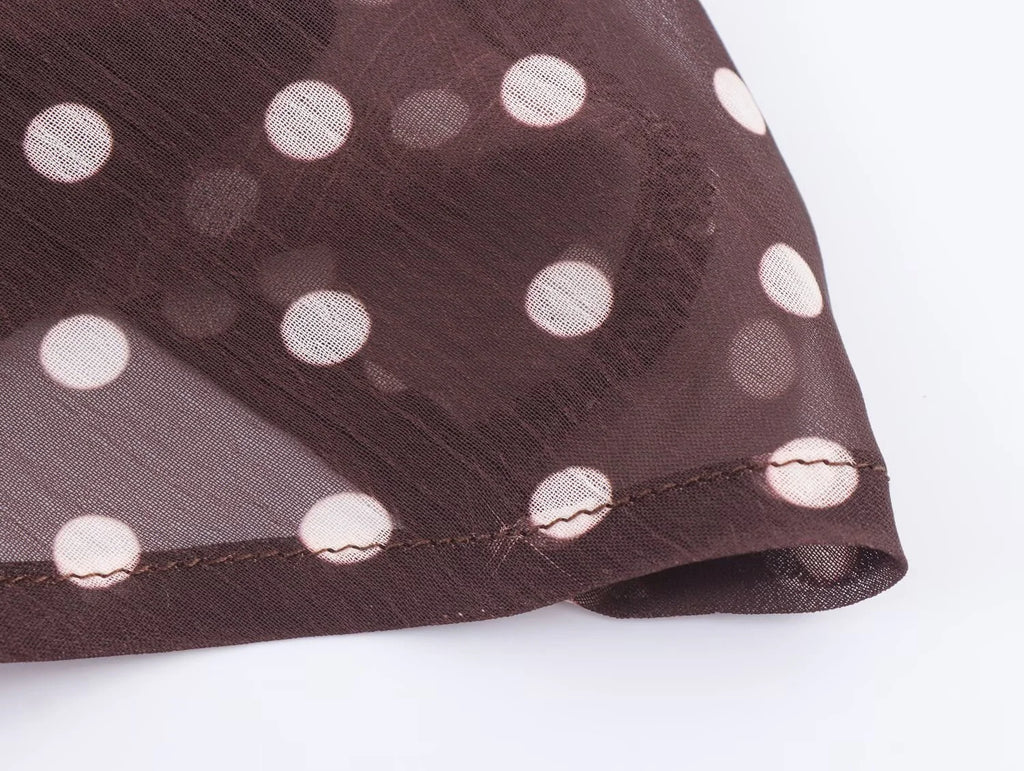 Sorelle Women's polka dot low back halter tie top