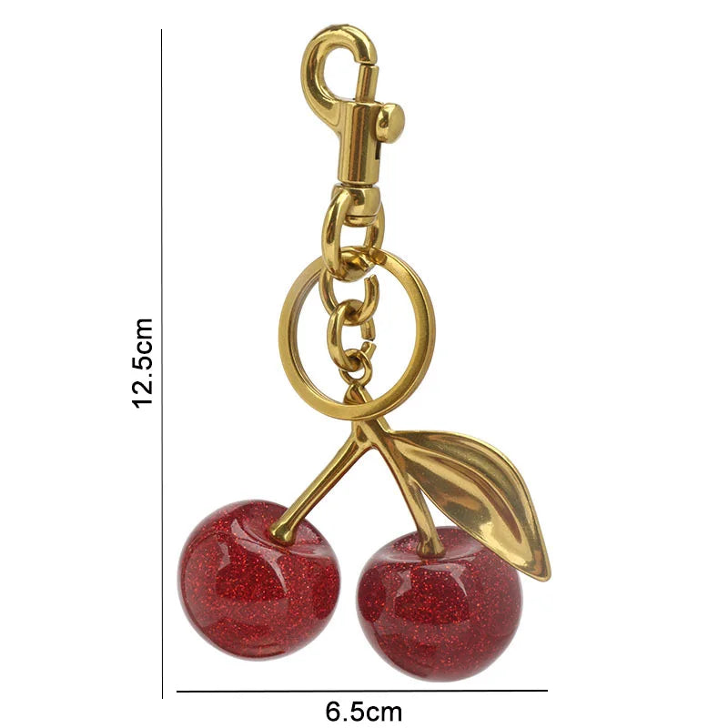 Noelie chunky cherry bag charm