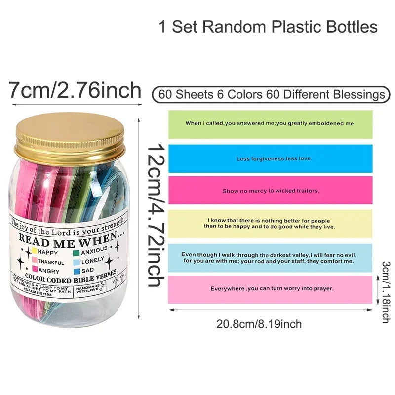 Colorful bible verse mood jar