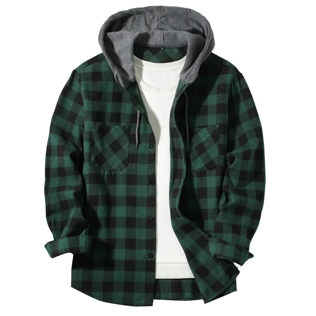 Arden Men's light weight flannel with hood