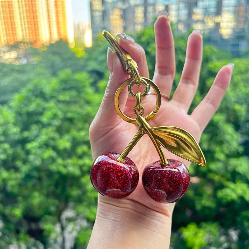 Noelie chunky cherry bag charm