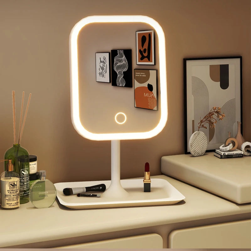 Vixa desktop vanity mirror x tray