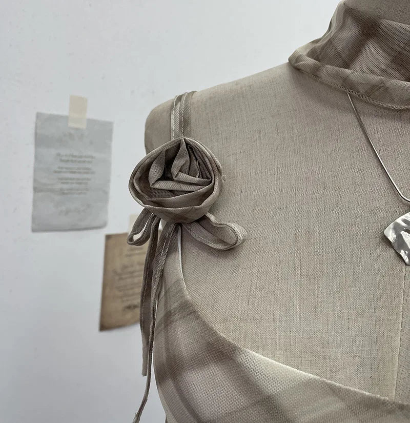 Lomi3 Women's Y2K one size mesh lettuce hem top