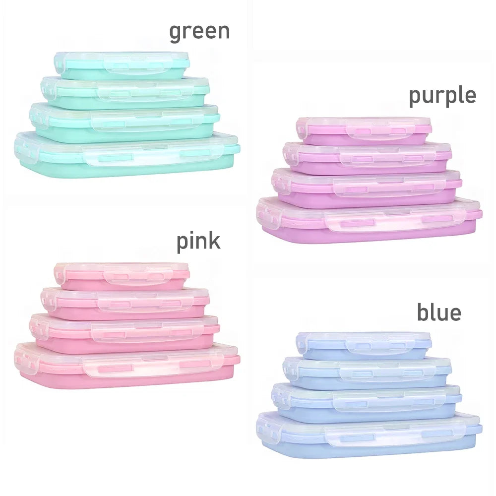 Culina 4 Pc foldable silicone Tupperware set