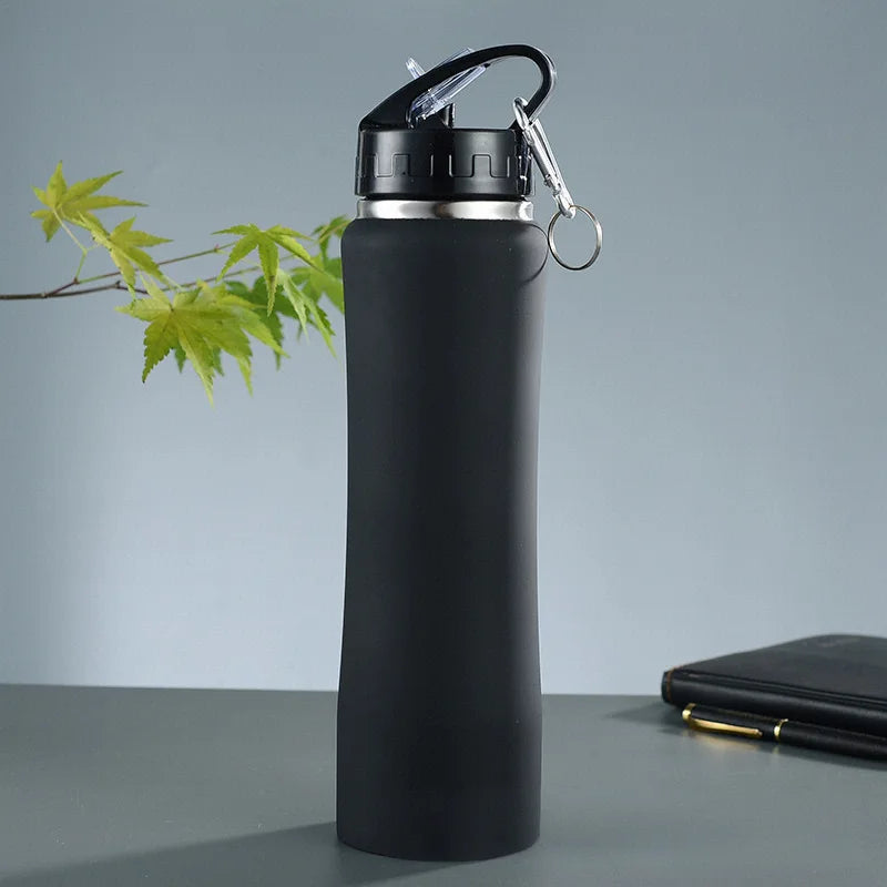 CoreX 600ml thermal stainless steel water bottle with straw
