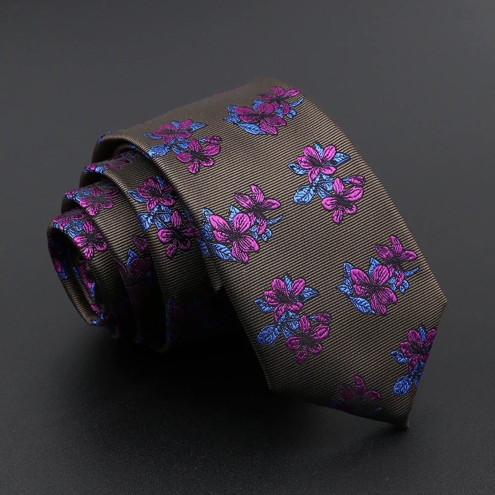 Arden Men's jacquard vibrant floral print tie