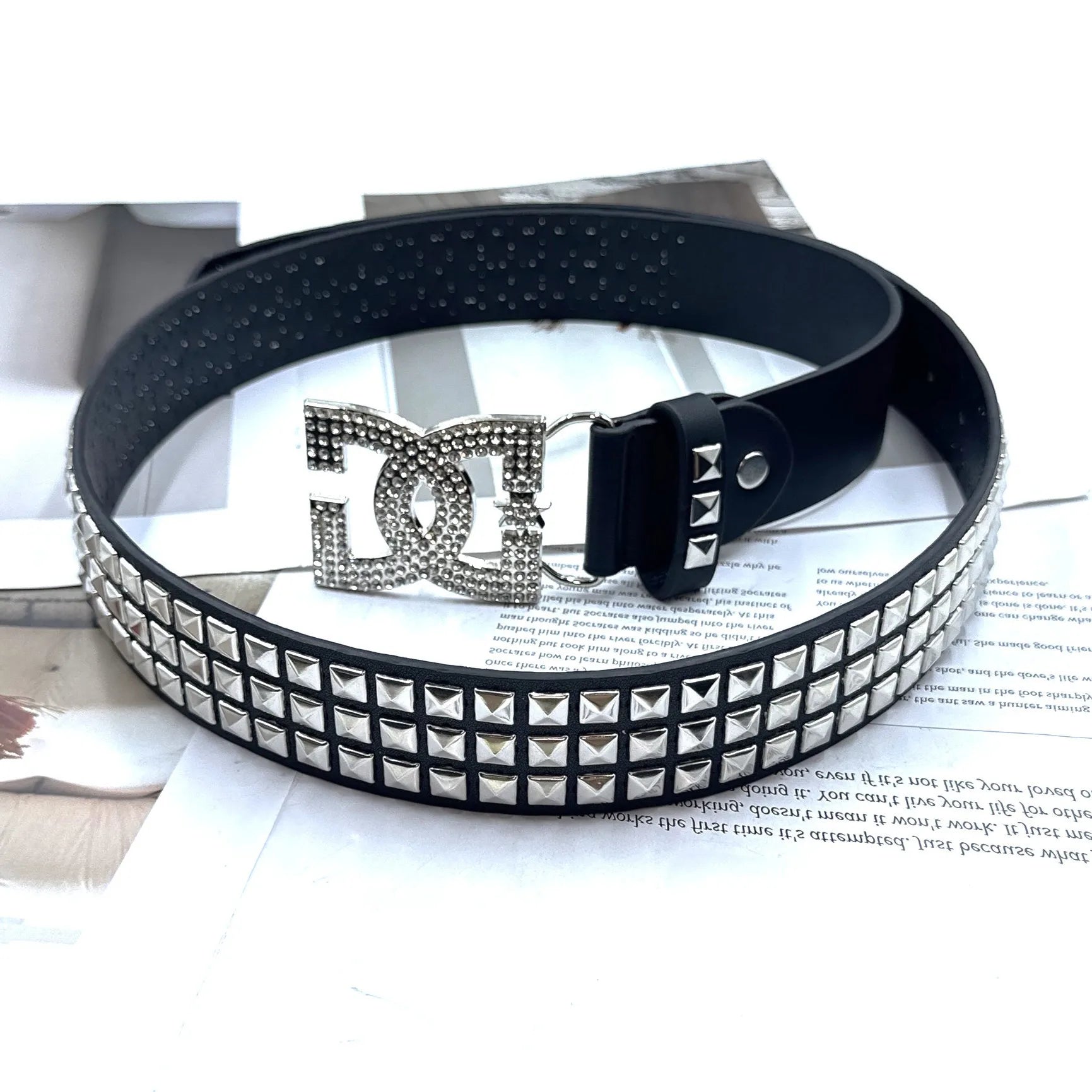 Lomi3 Women's Y2K studded bling DC belt