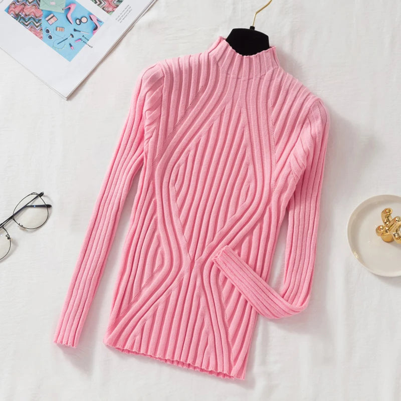 Sorelle Women's one size striped knit turtleneck sweater