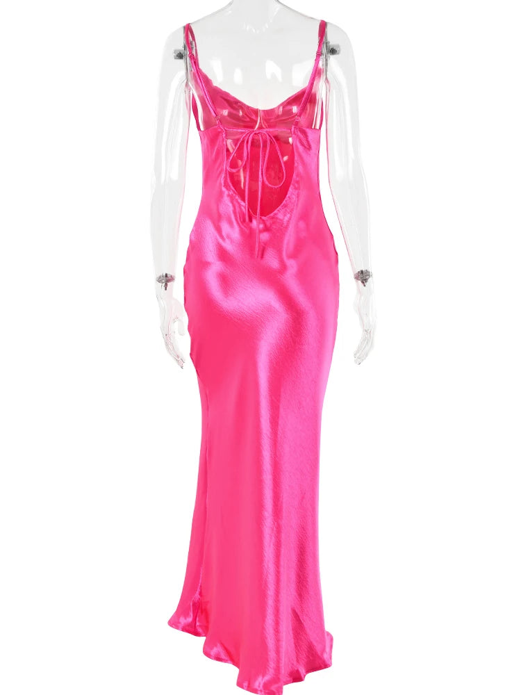 Sorelle Women's snatched satin open back dress