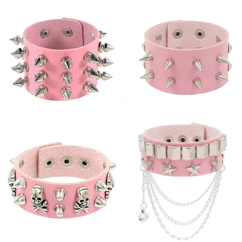 Lomi3 Women’s spiked punk bracelet