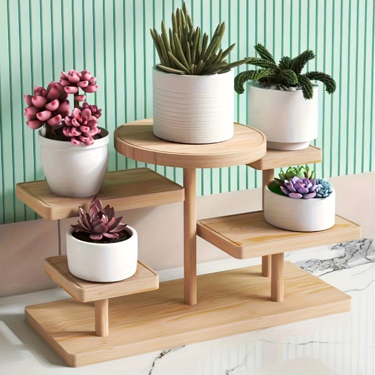 Cassora multi tier wooden plant stand