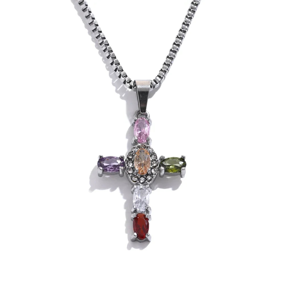 Eterna Women's multicolor cross nekclace