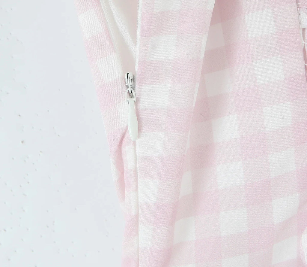 Sorelle Women's plaid A-line corset back flare dress