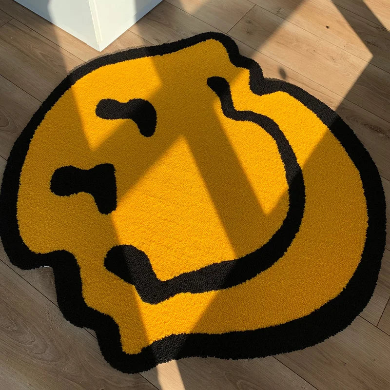 Cassora plush wavy smiley face rug