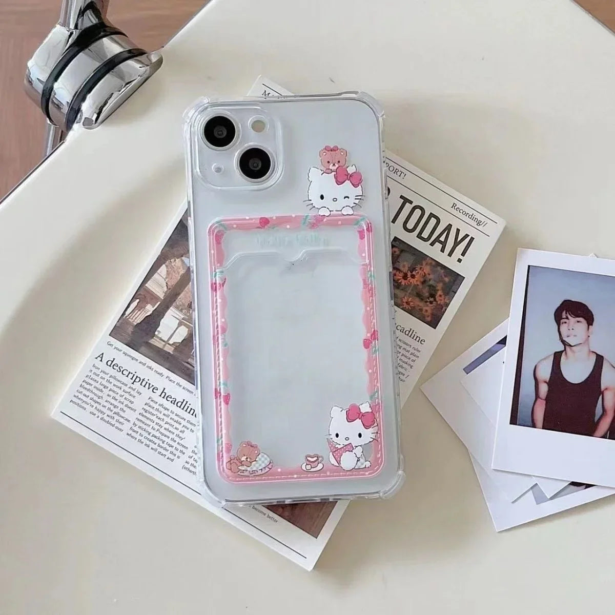 Hello Kitty polaroid/card slot iPhone case