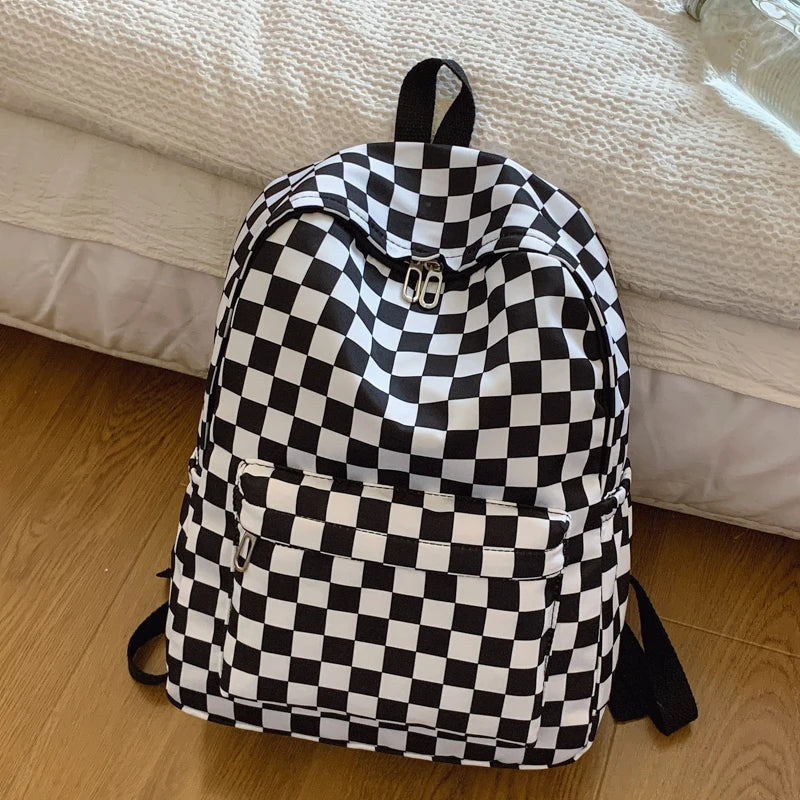 Lomi3 Women's Y2K checker backpack