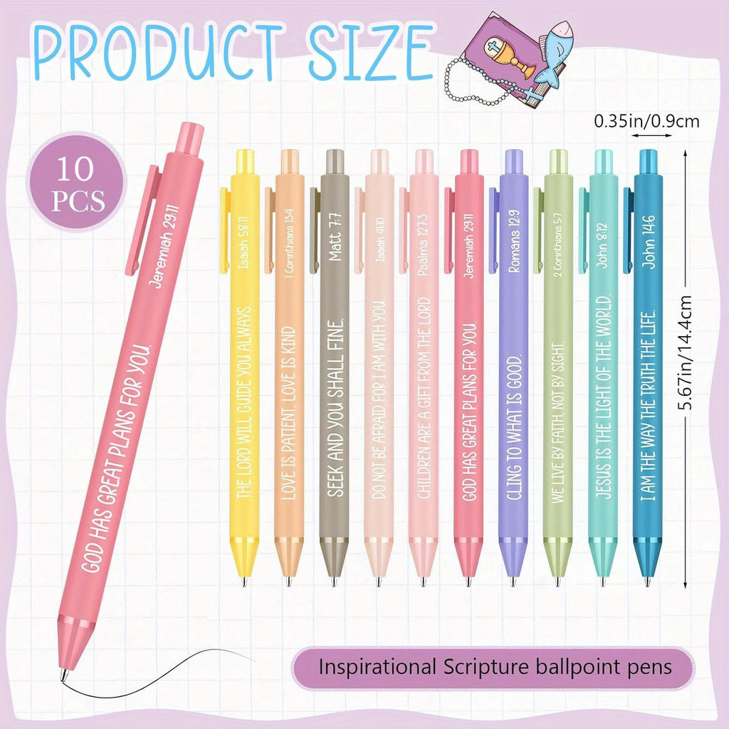 Eterna 10 Pc colorful Bible verse pens