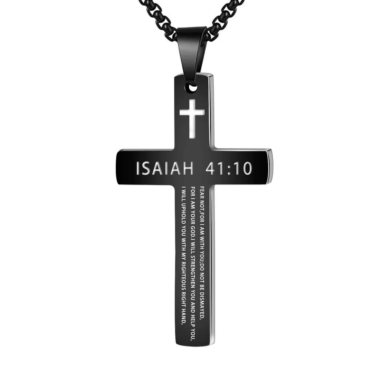 Valor Men's cross x scripture necklace