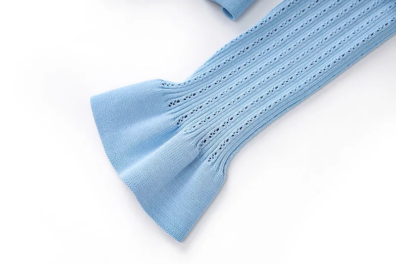 Sorelle Women's 2 Pc knit cardigan and flare hem skirt set