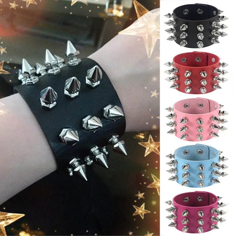 Lomi3 Women’s spiked punk bracelet