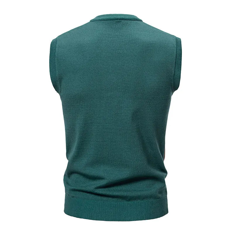 Arden Men's Harlequin argyle knit vest