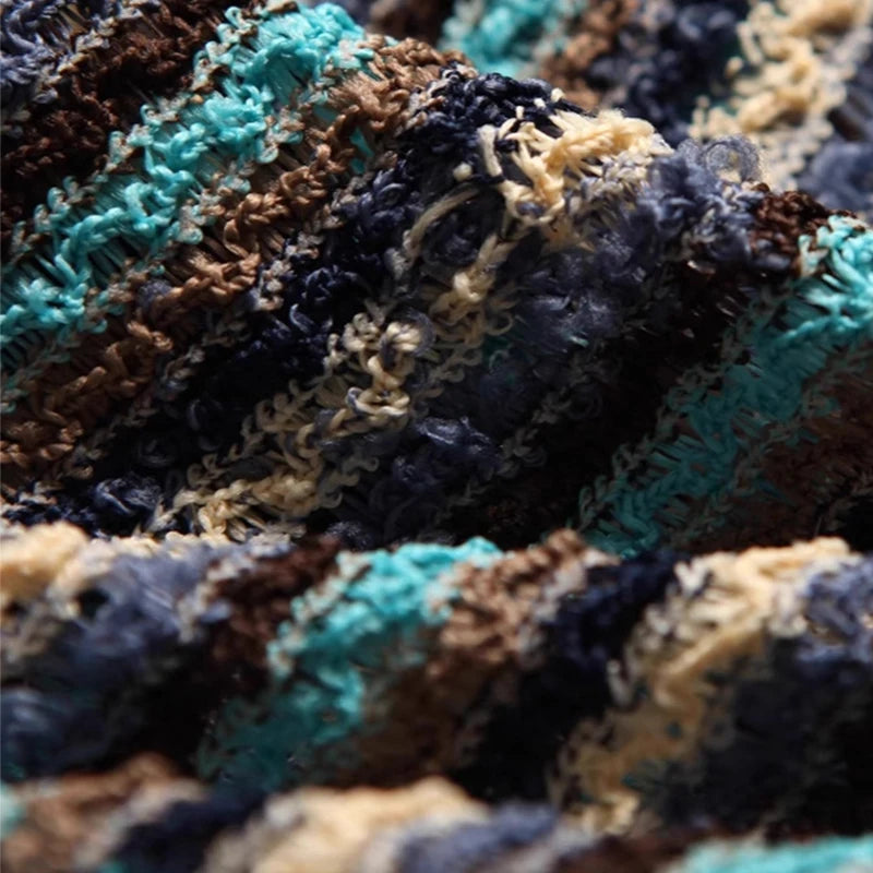 Arden Men's crochet multicolor striped button down shirt