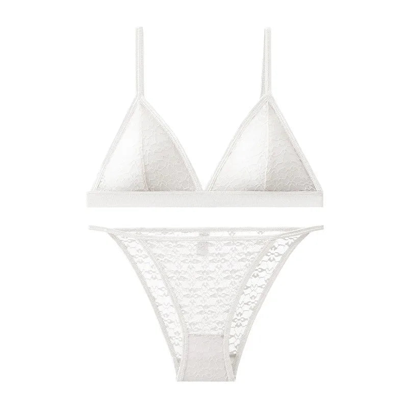 Sorelle Women's 2 Pc lace lingerie set with solid trim