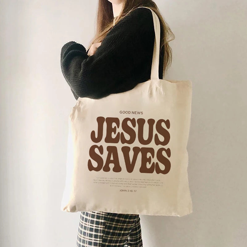 Eterna Jesus saves casual tote bag