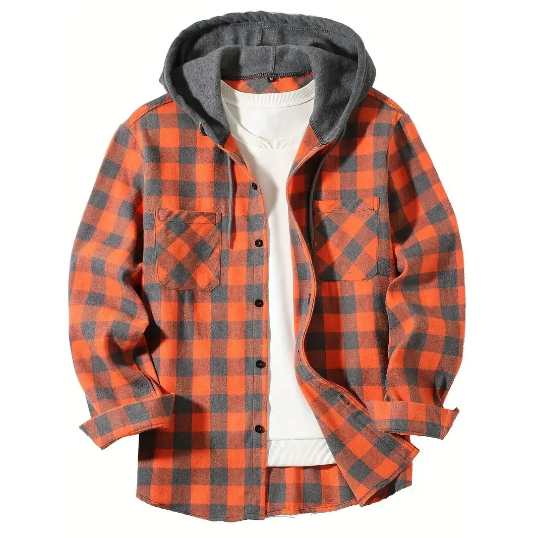 Arden Men's light weight flannel with hood