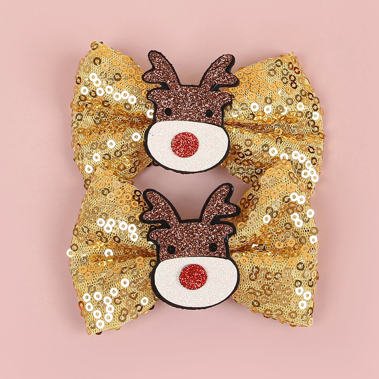 Hollyco Christmas Girl's 8 Pc festive sequin hair clip set