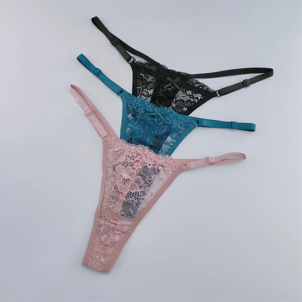 Sorelle Women's 3 Pc adjustable lace thong set