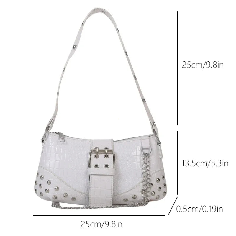 Lomi3 Women's faux croc skin leather shoulder purse