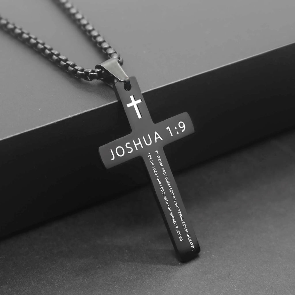Valor Men's cross x scripture necklace