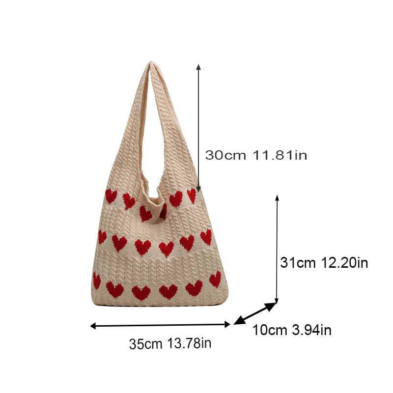 Kora Women's crochet heart tote
