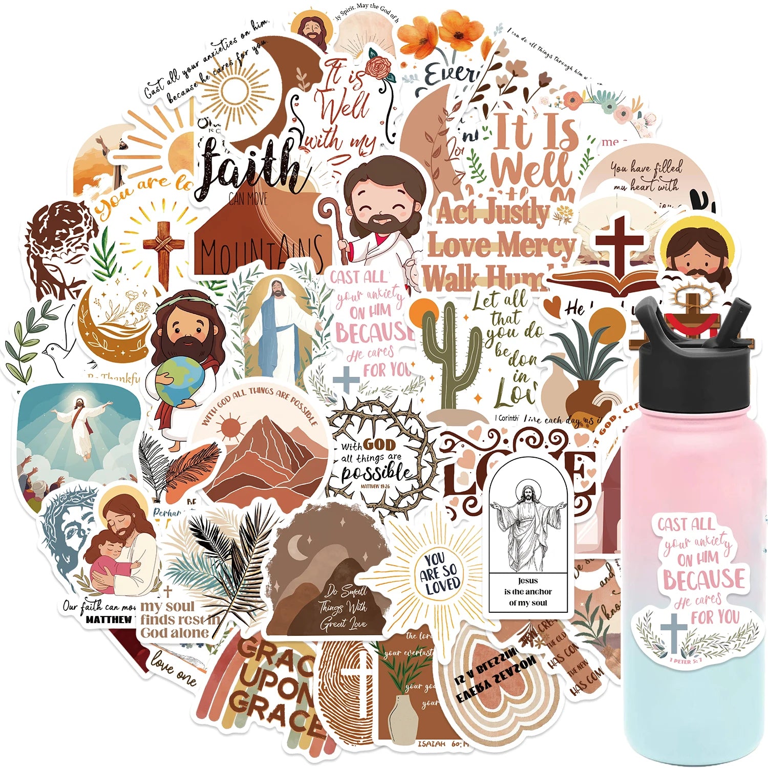 Eterna 50 Pc Boho Jesus stickers