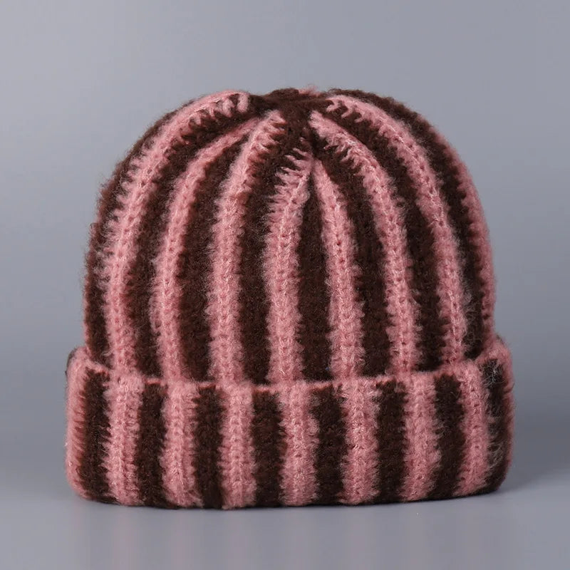 Oza unisex striped knit beanie