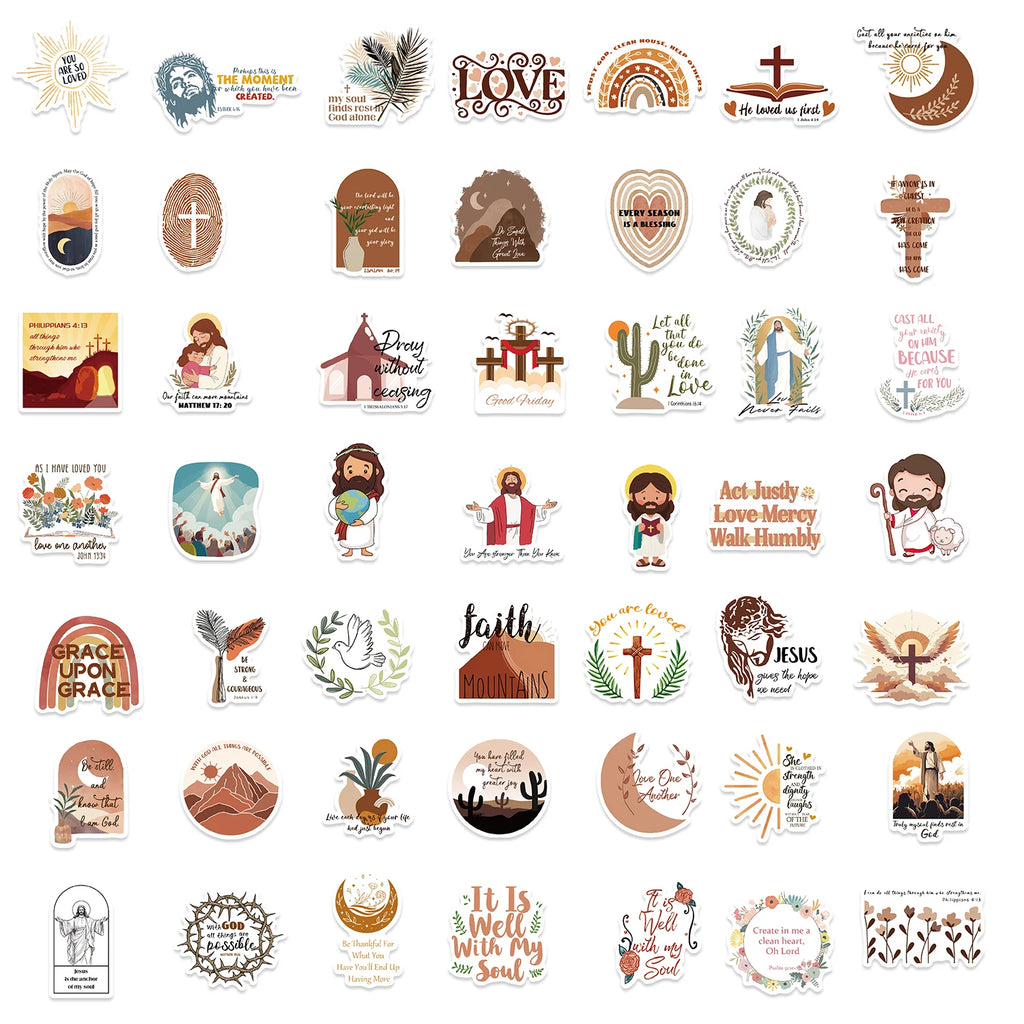 Eterna 50 Pc Boho Jesus stickers